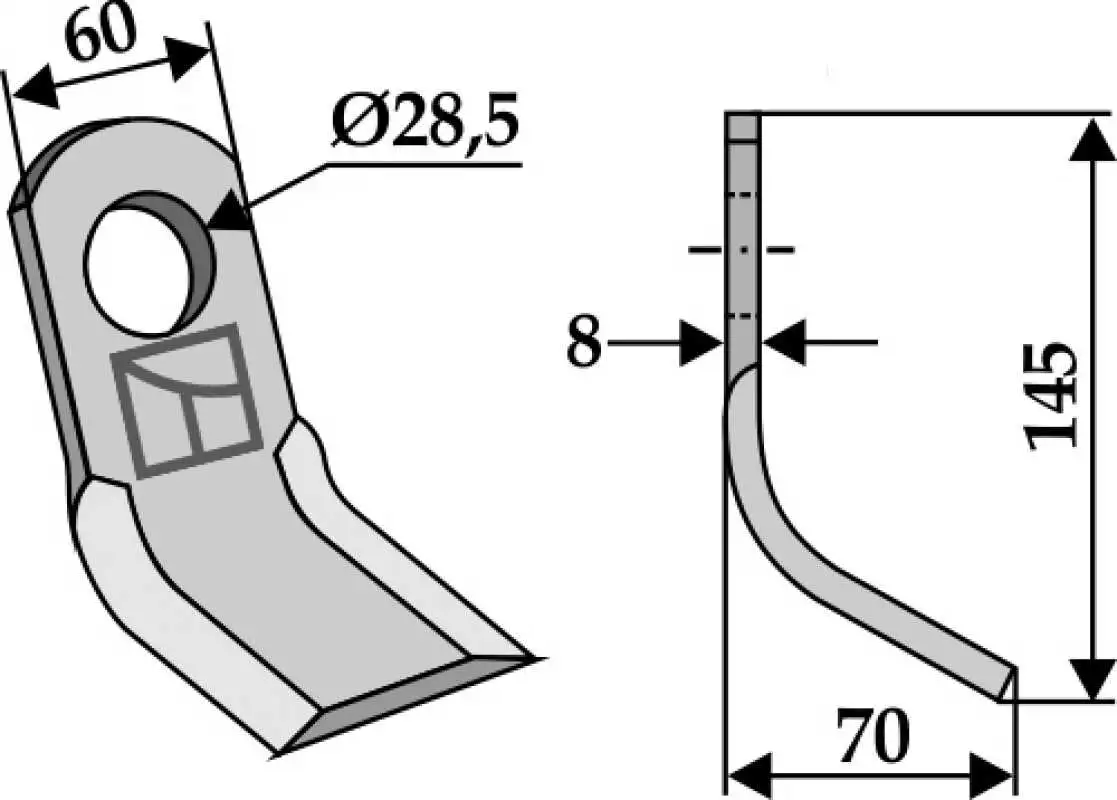Y-Messer 145x60mm